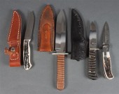 Four hand-crafted hunting kniv