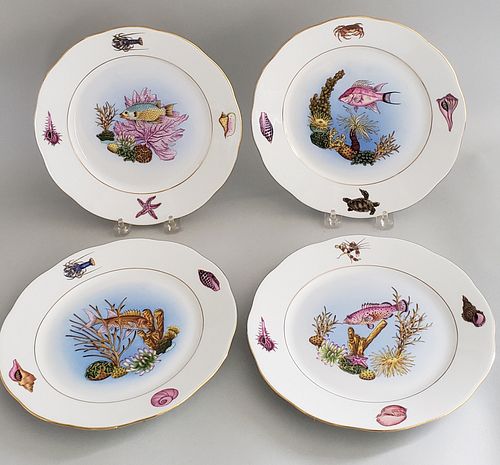 FOUR HAND PAINTED HEREND HUNGARY