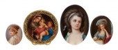 Four hand-painted porcelain pl