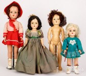 FOUR HARD PLASTIC DOLLSFour ha