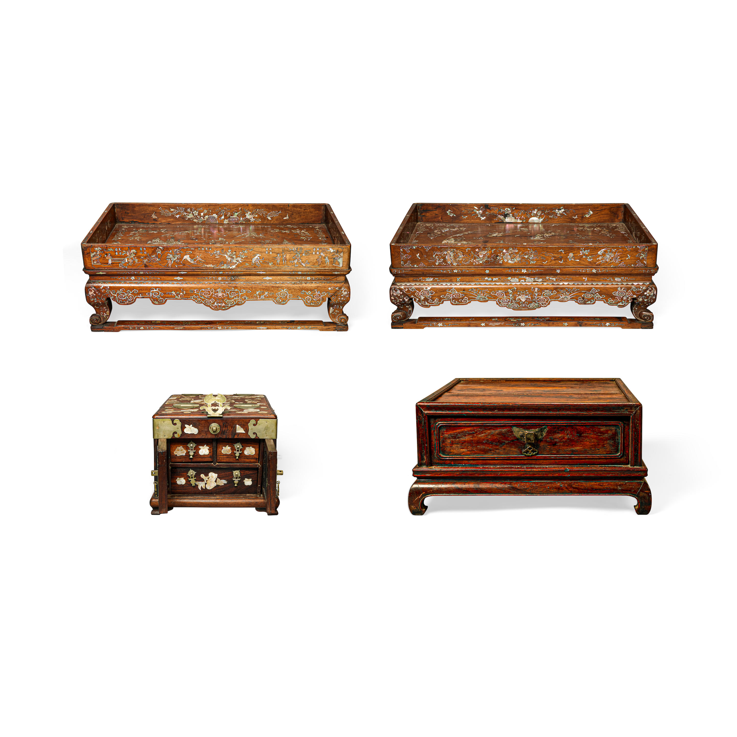 FOUR HARDWOOD FURNISHINGS LATE QING