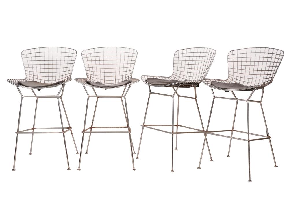 FOUR HARRY BERTOIA-STYLE WIRE BAR