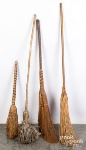 FOUR HEARTH BROOMS, 19TH/20TH
