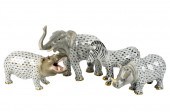 FOUR HEREND FISHNET PORCELAIN