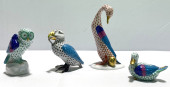 FOUR HEREND FISHNET PORCELAIN