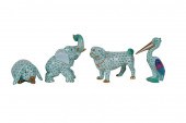 FOUR HEREND GREEN FISHNET ANIM