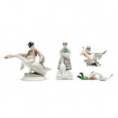 FOUR HEREND NATURAL FIGURINES