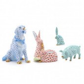 FOUR HEREND PORCELAIN ANIMALS