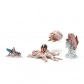 FOUR HEREND PORCELAIN FIGURINE