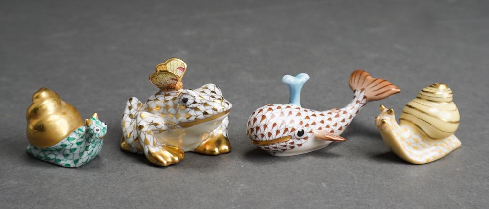 FOUR HEREND PORCELAIN MINIATURE