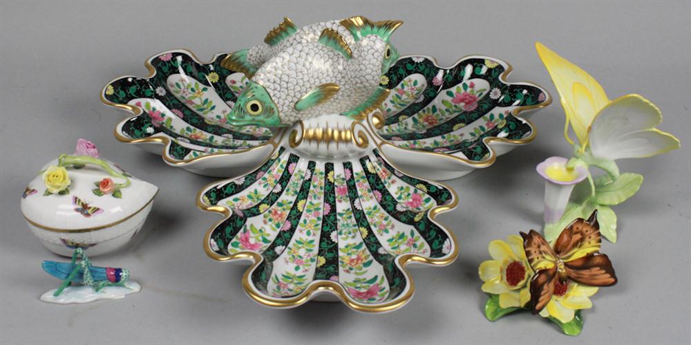FOUR HEREND PORCELAIN PIECES