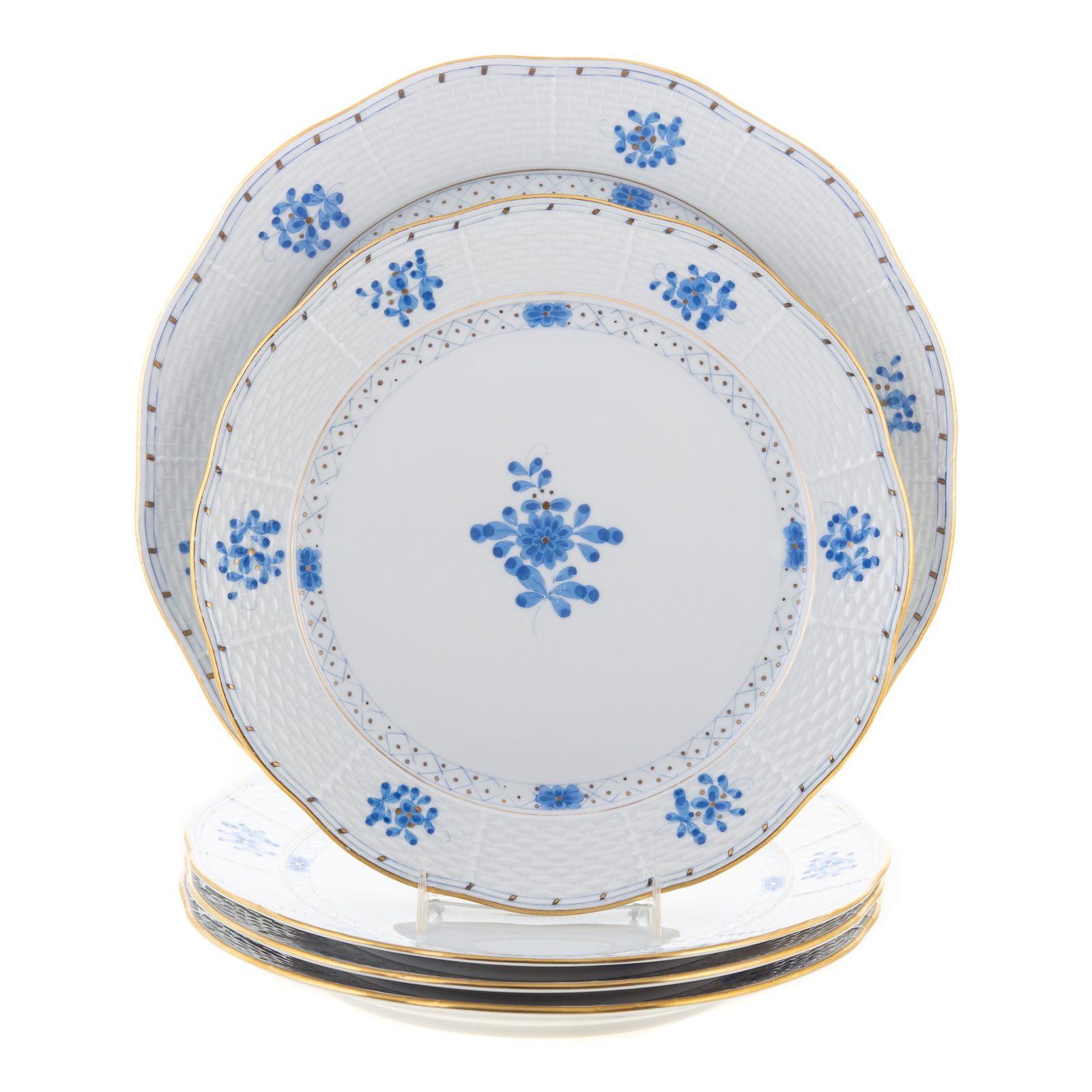 FOUR HEREND PORCELAIN PLATES &