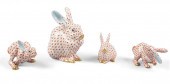 FOUR HEREND PORCELAIN RUST NET