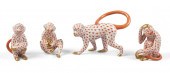 FOUR HEREND PORCELAIN RUST NET