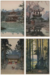 Four Hiroshi Yoshida Woodblock