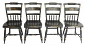 FOUR HITCHCOCK SIDE CHAIRS, AM