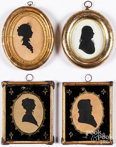 FOUR HOLLOWCUT SILHOUETTES, 19TH