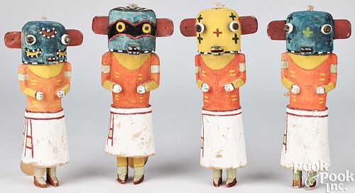 FOUR HOPI INDIAN KACHINA DOLLS, CA.