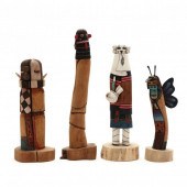 FOUR HOPI KACHINA CARVINGS 20t