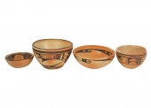 FOUR HOPI POTTERY BOWLSFour Ho