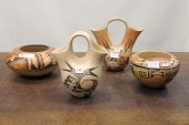 FOUR HOPI POTTERY VESSELSFOUR