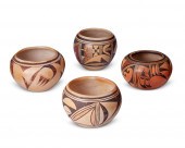 FOUR HOPI PUEBLO POLYCHROME PO