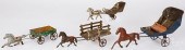 FOUR HORSE DRAWN WAGONS, LONGE