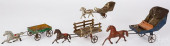 FOUR HORSE DRAWN WAGONS, LONGE