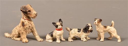 FOUR HUBLEY CAST PAINTED CAST