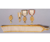 FOUR HUGUENOT SOCIETY MEDALS<b