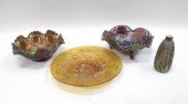 FOUR IMPERIAL CARNIVAL GLASS V