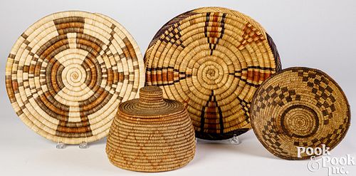 FOUR INDIAN BASKETRY ITEMSFour