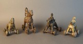 FOUR INDIAN BRASS ROLLING ANIM