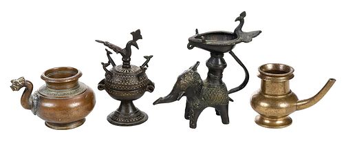 FOUR INDO-PERSIAN SMALL BRONZE