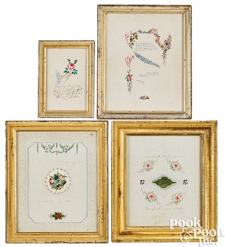 FOUR INK AND WATERCOLOR EMBOSSED