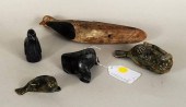 FOUR INUIT CARVED HARDSTONE SC