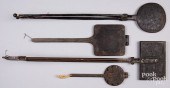 FOUR IRON WAFER IRONS, 19TH C.