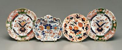 Four ironstone plates, Imari