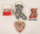 Four Iroquois beaded whimsies;