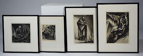 FOUR ISAAC FRIEDLANDER WOODCUTSFour