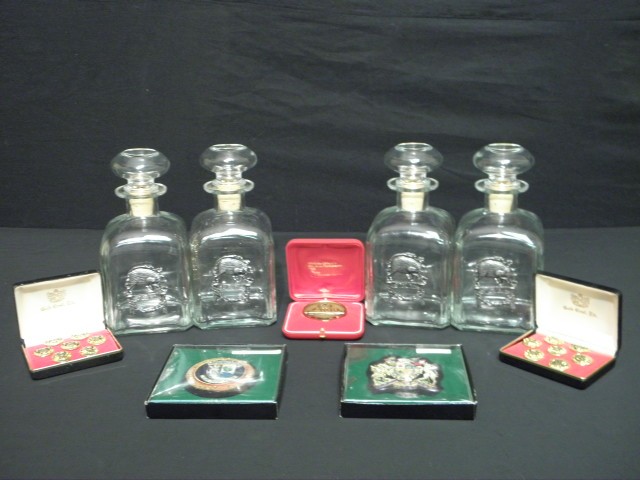 Four Italian glass liquor