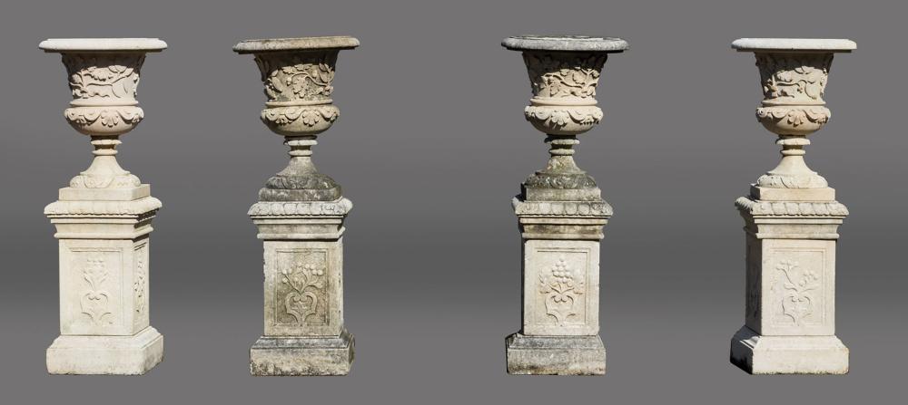 FOUR ITALIAN LARGE CAST STONE