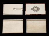 Four ivory cases: card case sh