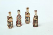 FOUR IVORY FIGURAL SNUFFS.  Ch