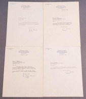 FOUR J. EDGAR HOOVER AUTOGRAPH