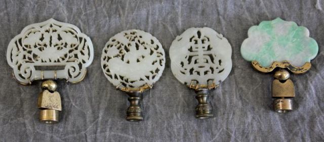 Four Jade Finials.From a