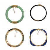 FOUR JADE, LAPIS LAZULI AND 14