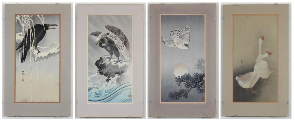 FOUR JAPANESE BIRD WOODCUTSFOUR