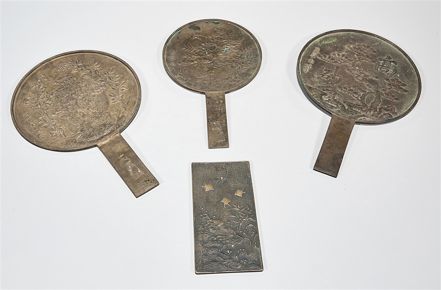 Four Japanese bronze hand