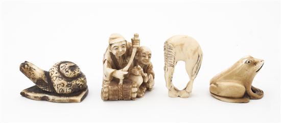 Four Japanese Carved Ivory